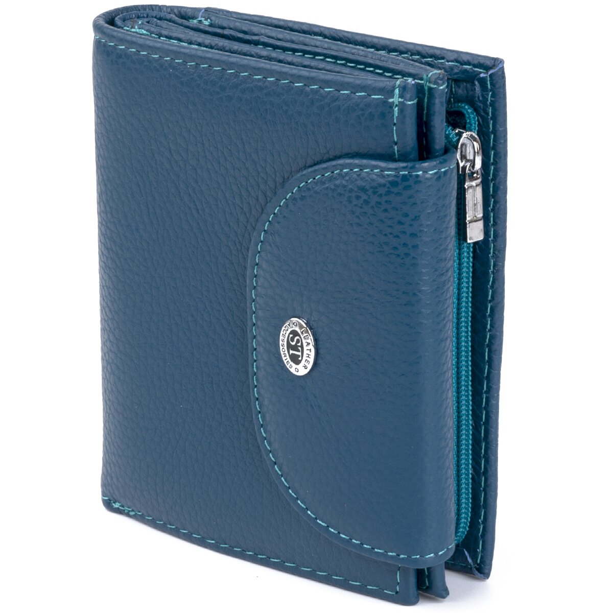 

Женский кожаный кошелек ST Leather 9,5х11 см Синий 000155705