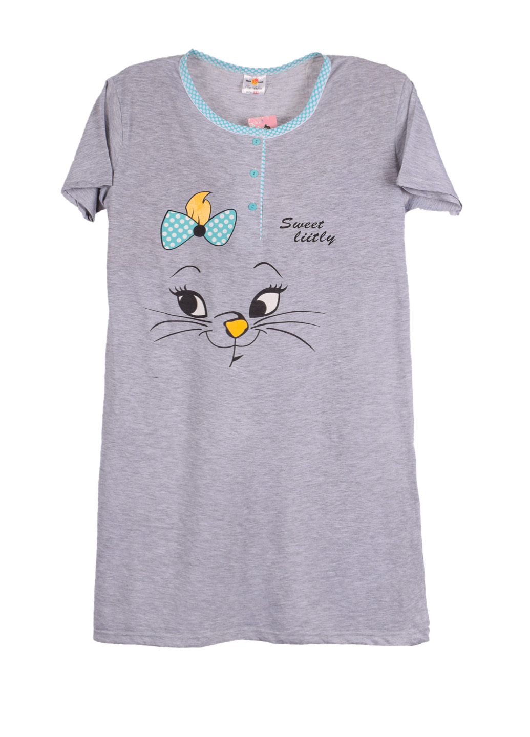 

Платье домашнее летнее с кошечкой New Fashion V184-3. Размер: 3XL 44-46