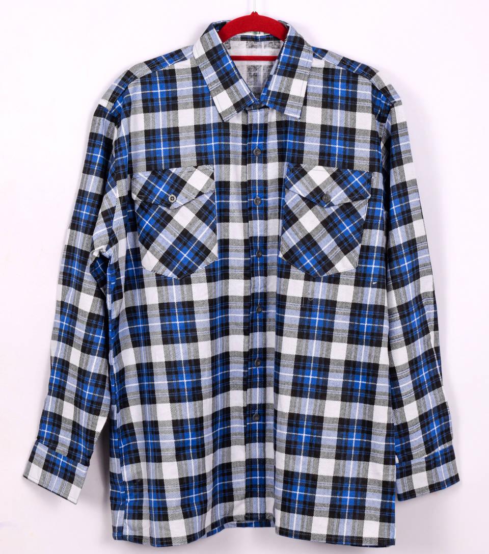 

Рубашка мужская в клетку длинный рукав Hetai A23-4. 5XL. Размер 52-54