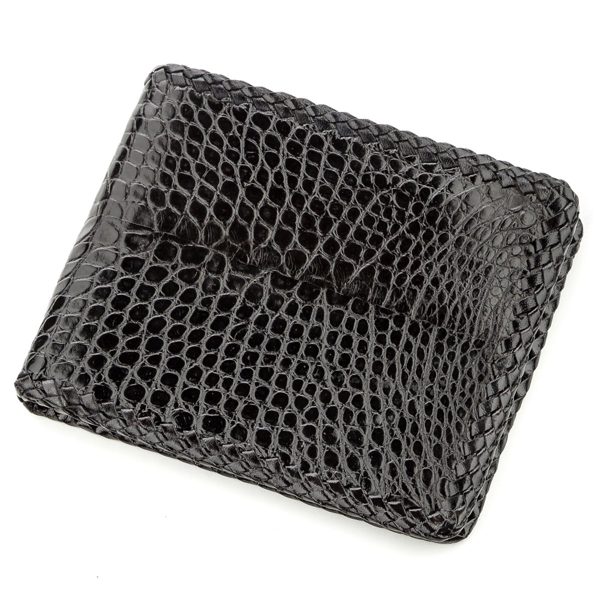 

Мужской кожаный кошелек CROCODILE LEATHER 11,5х 9,5 см Черный 000155953
