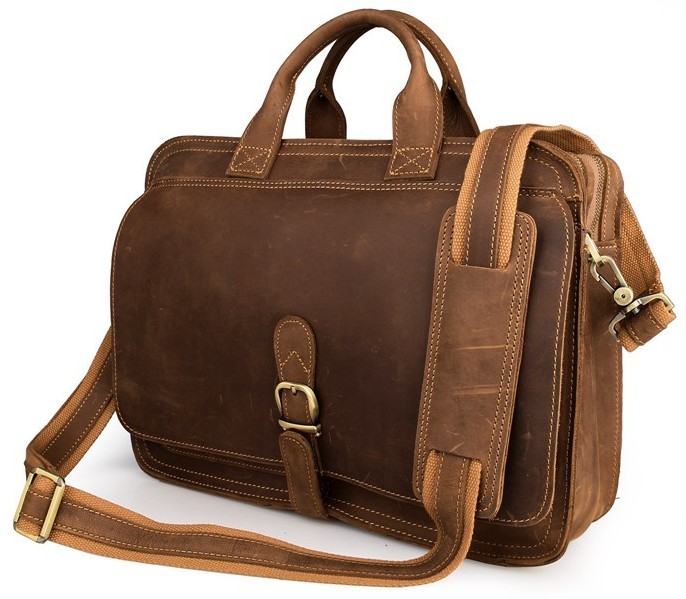 

Мужской кожаный портфель Vintage 38х28х8 см Коричневый 000154696