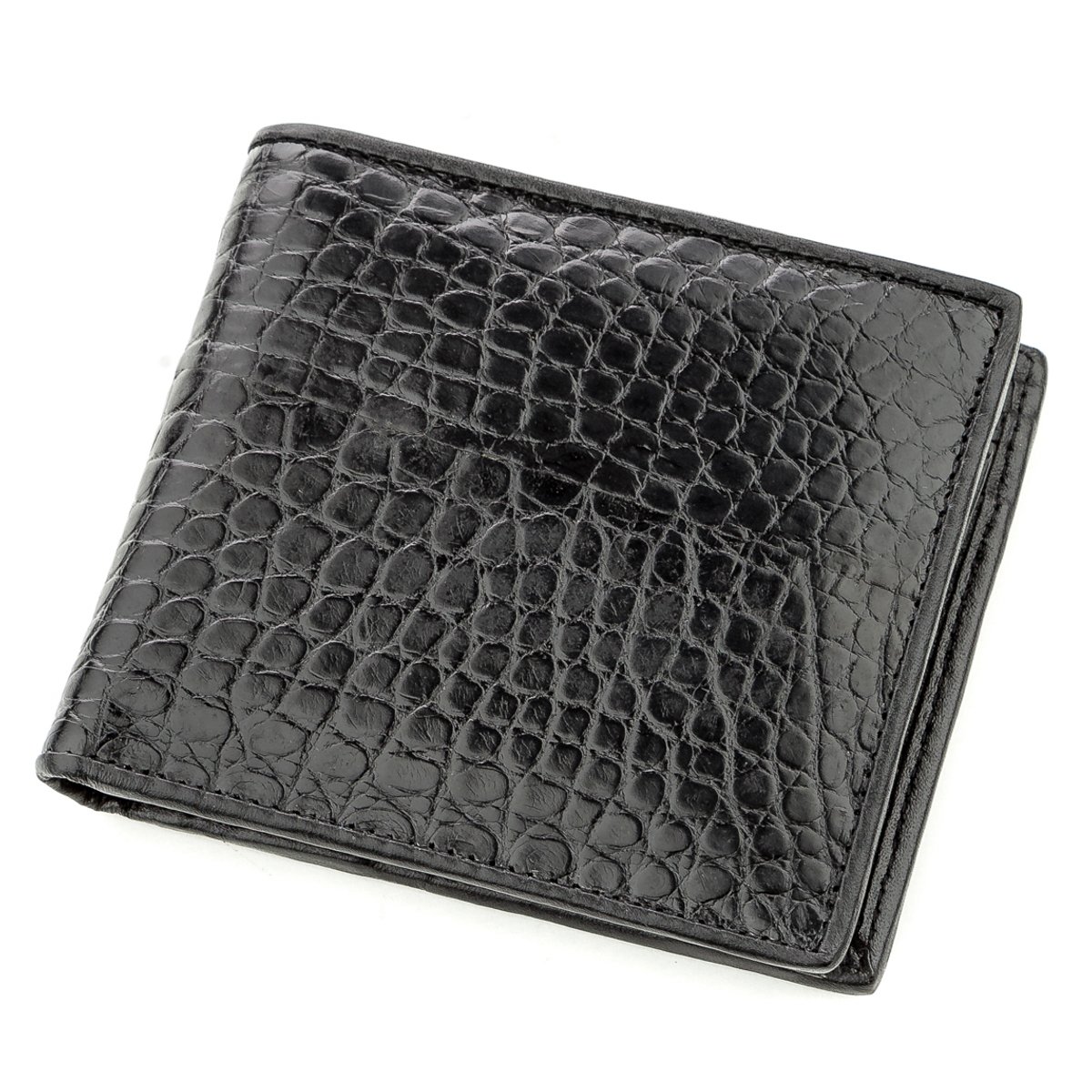 

Мужской кожаный кошелек CROCODILE LEATHER 10,5х 9 см Черный 000155954