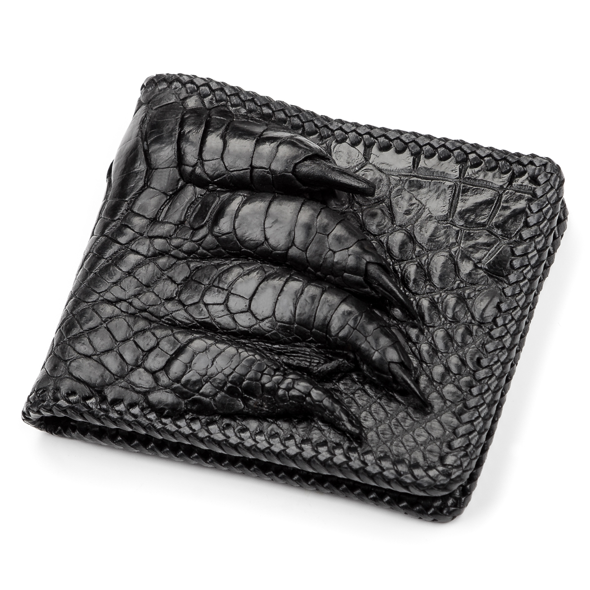 

Мужской кожаный кошелек CROCODILE LEATHER 11,5х9,5 см Черный 000154781