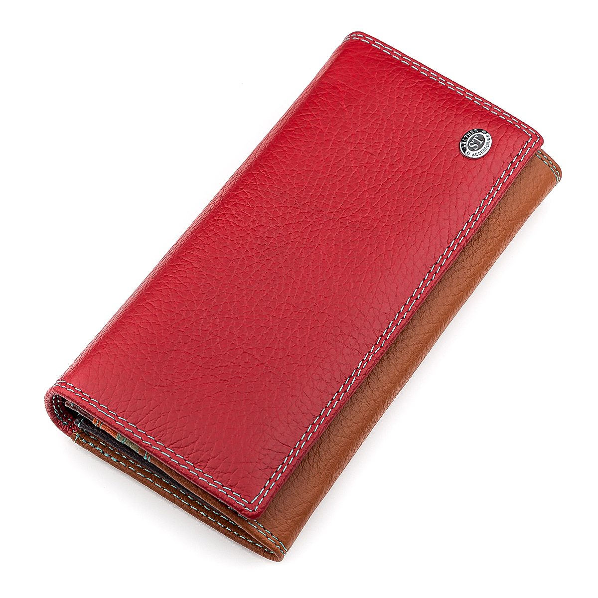 

Женский кожаный кошелек ST Leather 17,5х9х3,5 см Красно-рыжий 000155388
