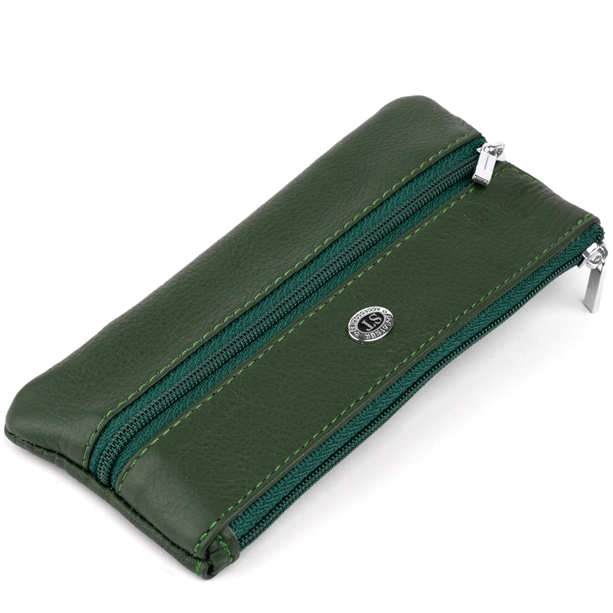 

Женский кожаный кошелек-ключница ST Leather 15,5х7х0,5 см Зеленый 000155611