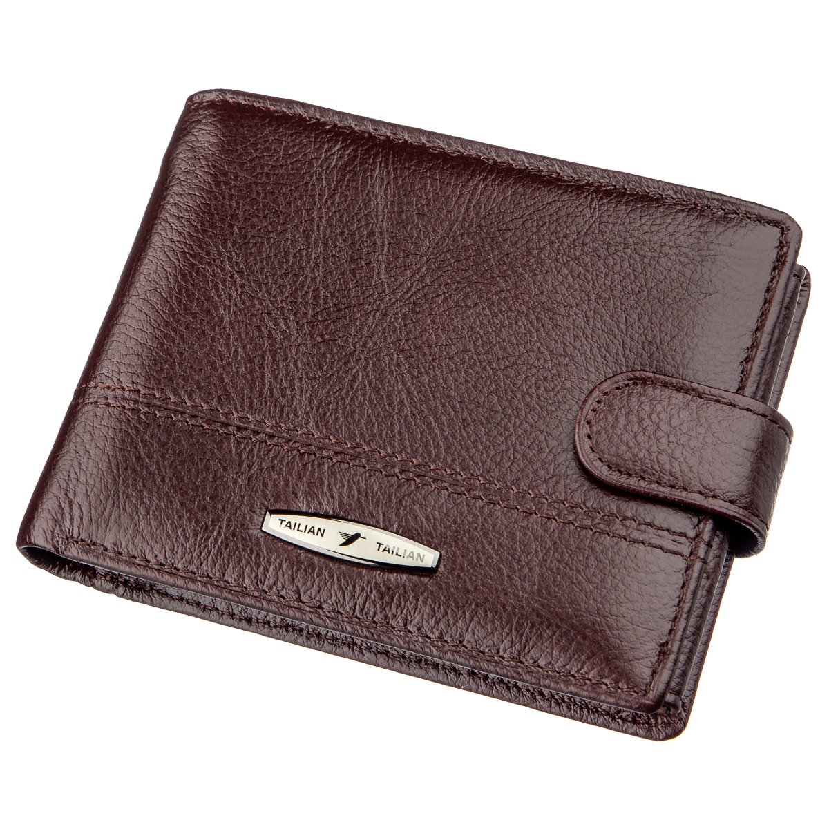 

Мужской кожаный кошелек Tailian 12,5х10х2 см Коричневый 000155109