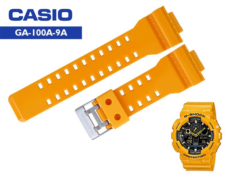 

Ремешки Casio G-Shock GA-100 Original желтые глянцевые