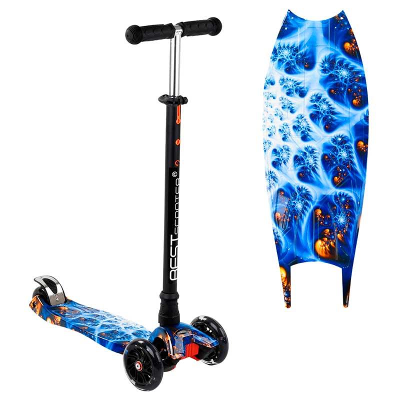 

Самокат трехколесный Best Scooter А 779-1505 Maxi с наклонной системой поворота руля, PU колесами Синий с белым (123444)