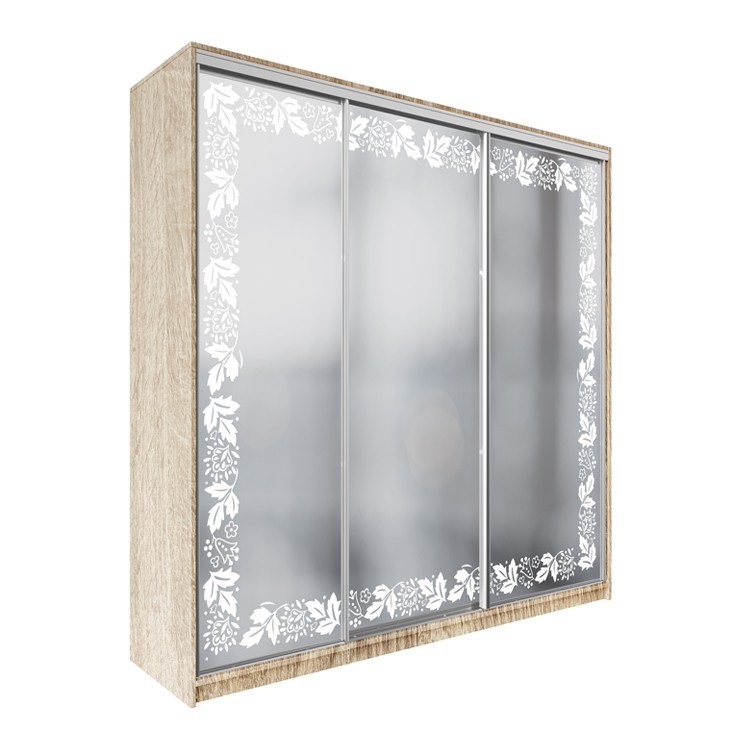 

Шкаф-купе ДЕКОР SM03 Р521 Зеркало 240 x 220 x 60 см трехдверный Дуб сонома