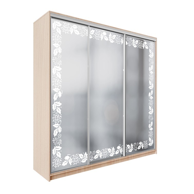 

Шкаф-купе ДЕКОР SM03 Р521 Зеркало 240 x 200 x 60 см трехдверный Дуб молочный