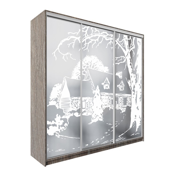 

Шкаф-купе ДЕКОР SM03 LA_1 Зеркало 240 x 220 x 60 см трехдверный Дуб сонома трюфель