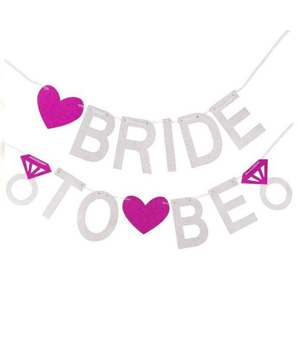 

Гирлянда для девичника "Bride to be" серебряная большие буквы (40-219)