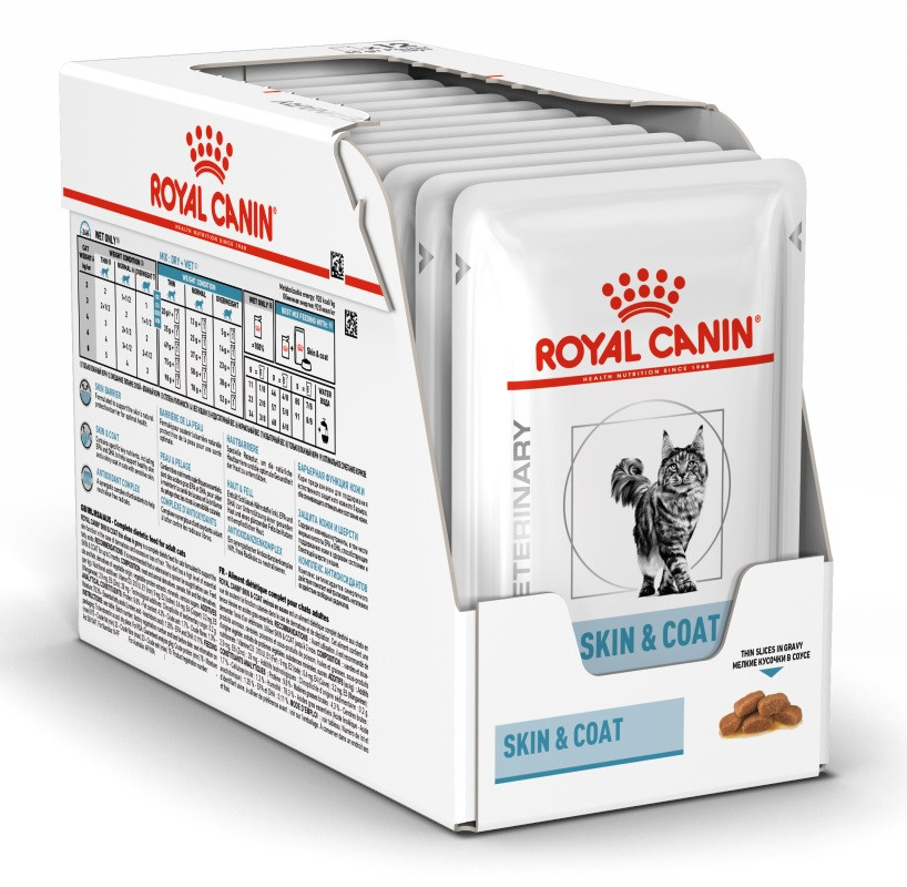 

Влажный корм для кошек при дерматозе и выпадении шерсти Royal Canin Skin&Coat блок 85 г*12 шт.