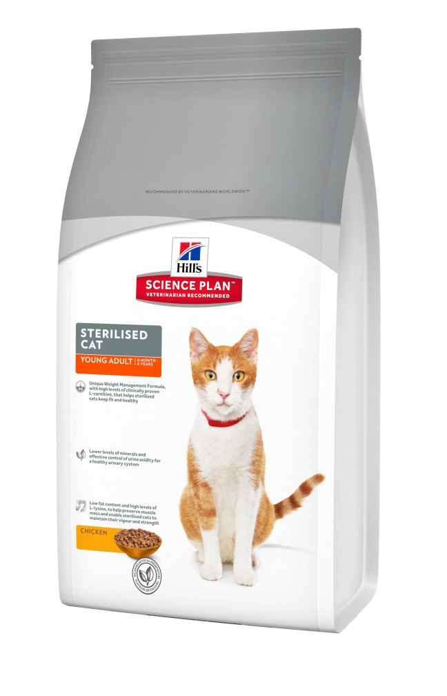 

Сухой корм с курицей для кастрированных и стерилизованных кошек Hill's Sterilised Chicken 3,5 кг