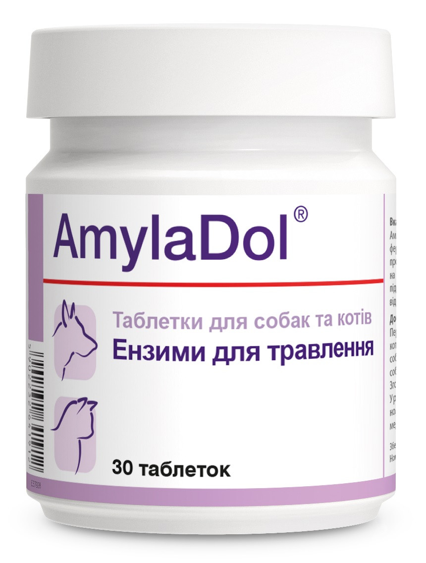 

Добавка для пищеварения Амиладол Dolfos AmylaDol для собак и кошек 30 табл.