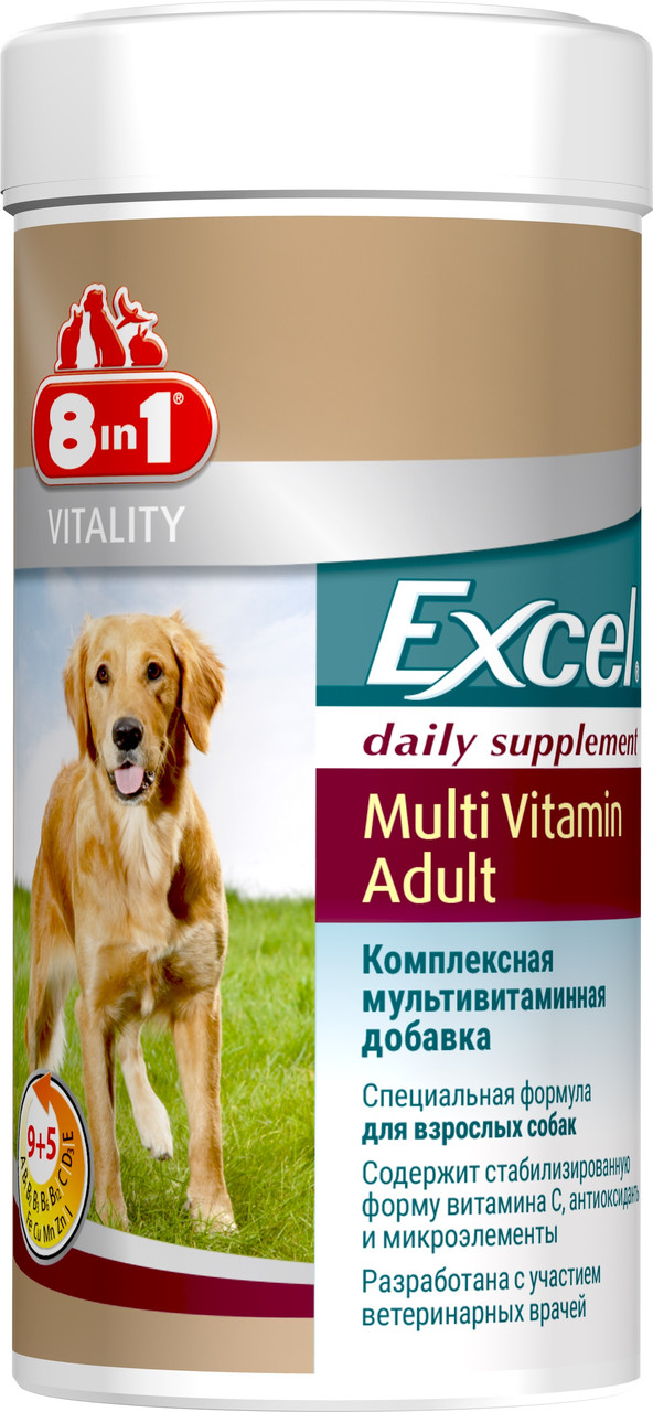 

Витамины для собак 8in1 Excel Multi Vit-Adult 70 табл.