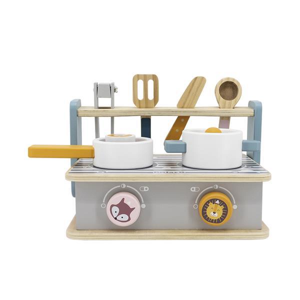 

Детская плита Viga Toys PolarB с посудой и грилем, складная (44032)