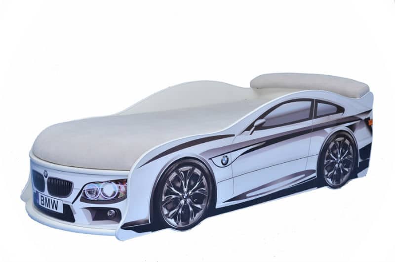 

Кровать машина Mebelkon БМВ М1 с подъемный механизмом 150х70 Белый