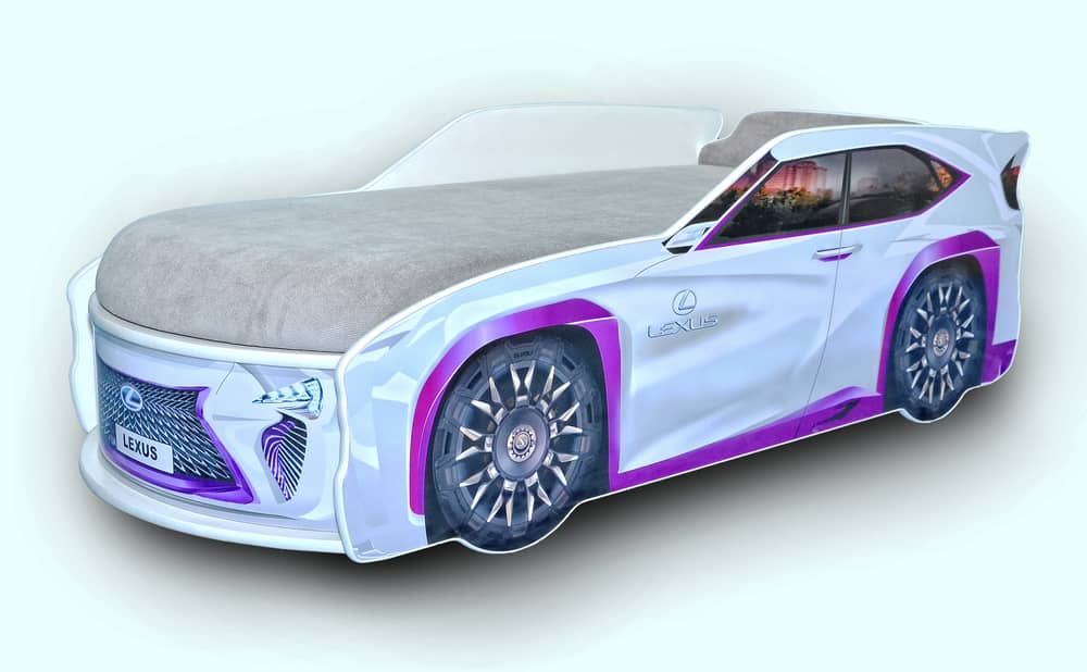 

Кровать машина Mebelkon Лексус М1 180х80 Белый с фиолетовым