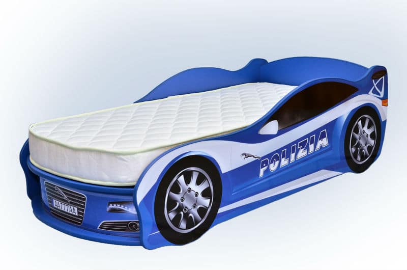 

Кровать машина Mebelkon Ягуар Полиция М1 150х70 синий
