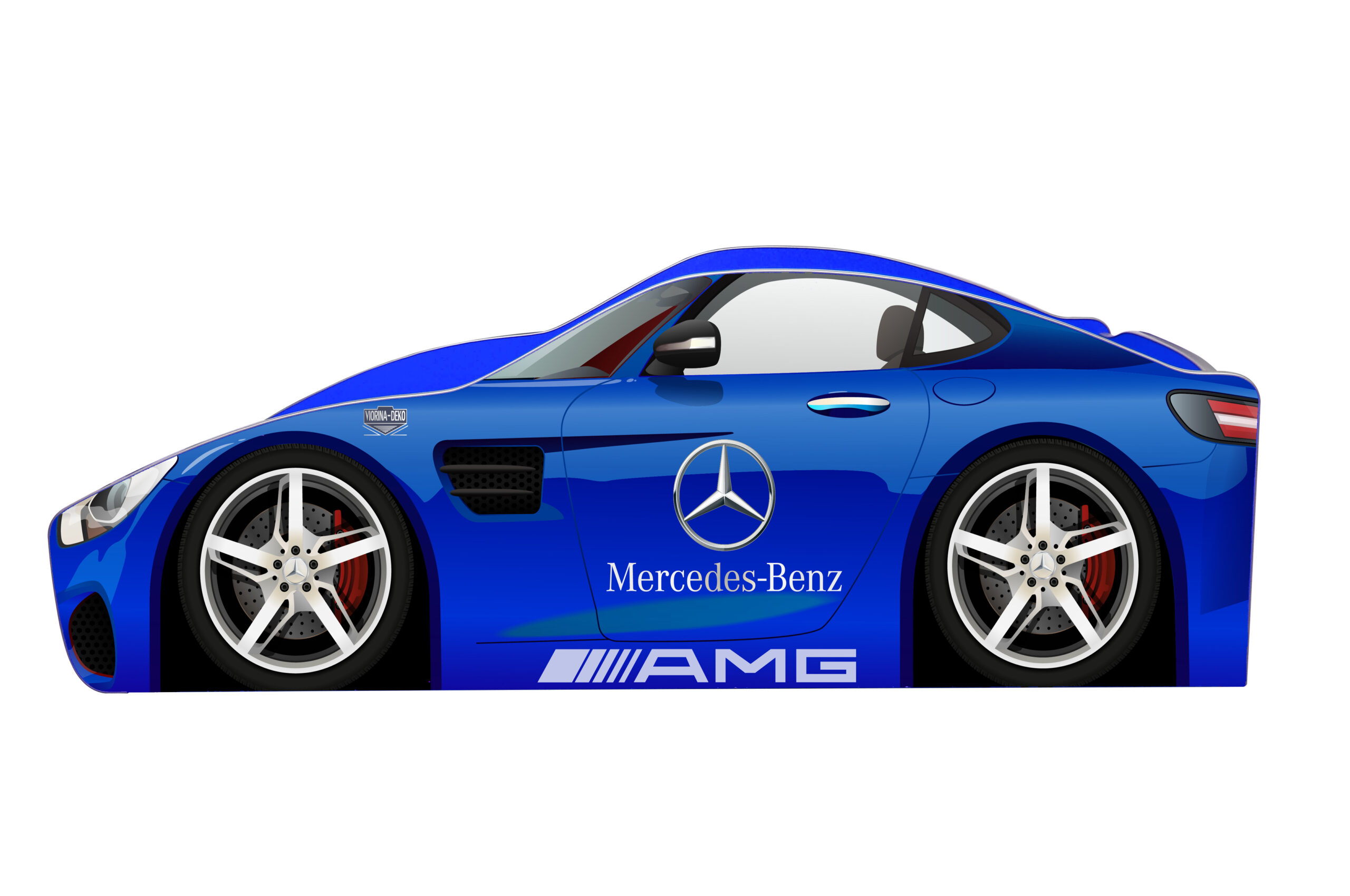 

Кровать машина Viorina Deko серии Бренд Мерседес AMG с подъемным механизмом 140х70 синий