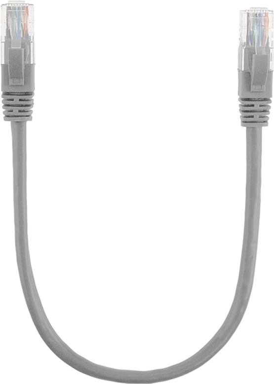 Патч-корд литой Ritar UTP, RJ45, Cat.5e, 0.3 м Серый Cu (медь) (PCR-CU ...