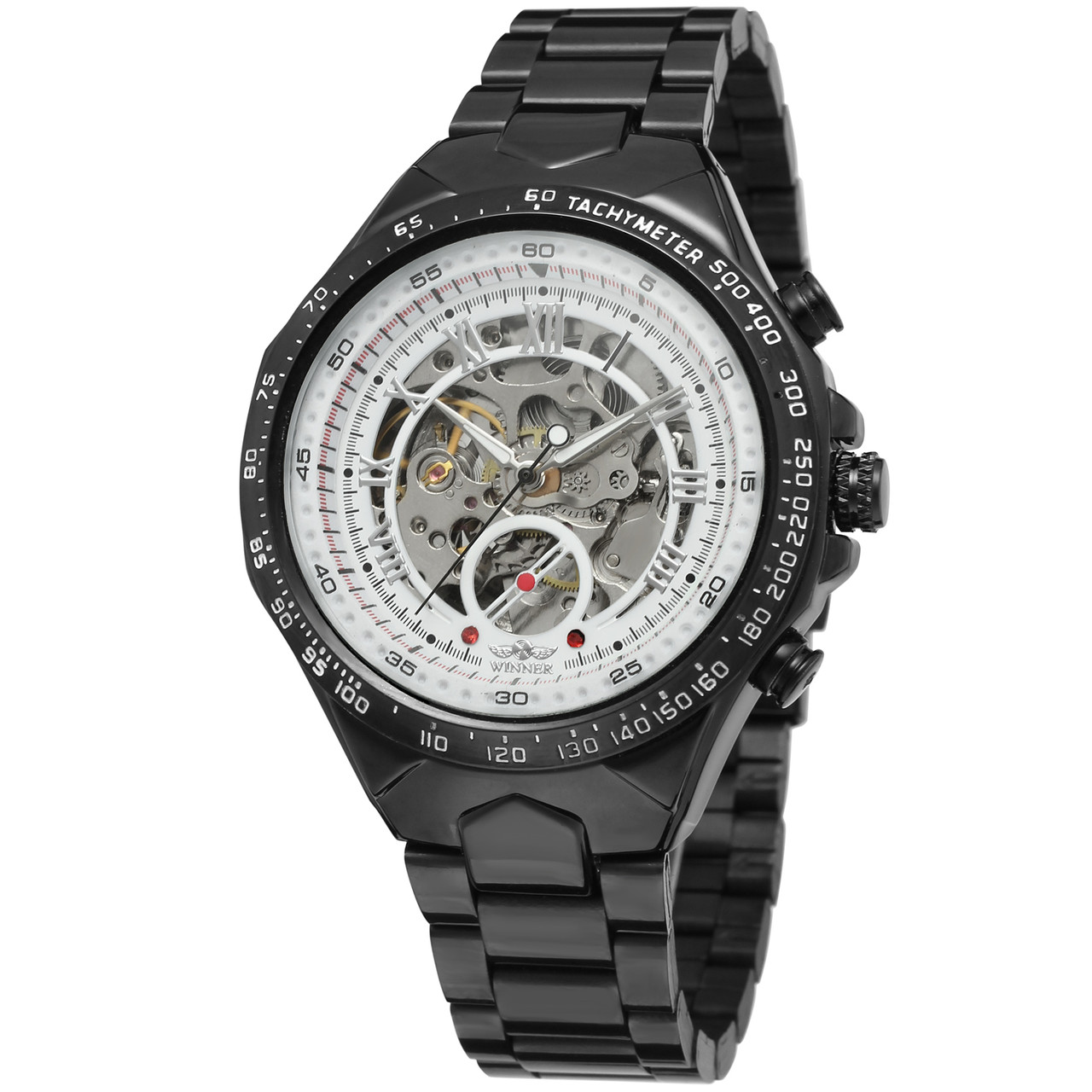 

Часы наручные Winner 8067 Black-White Red Cristal
