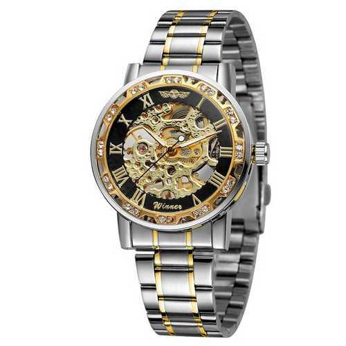 

Часы наручные Winner 8012 Diamonds Automatic Silver-Black-Gold