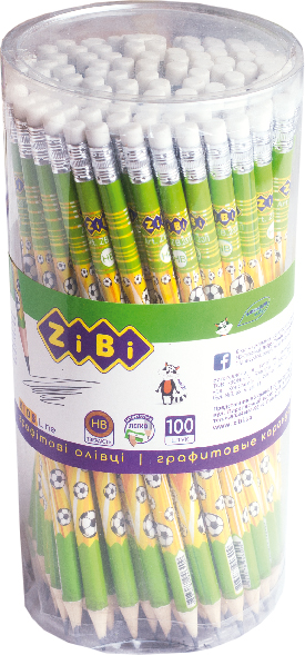 

Набор графитовых карандашей ZiBi Goal HB с ластиком 100 шт (ZB.2311)