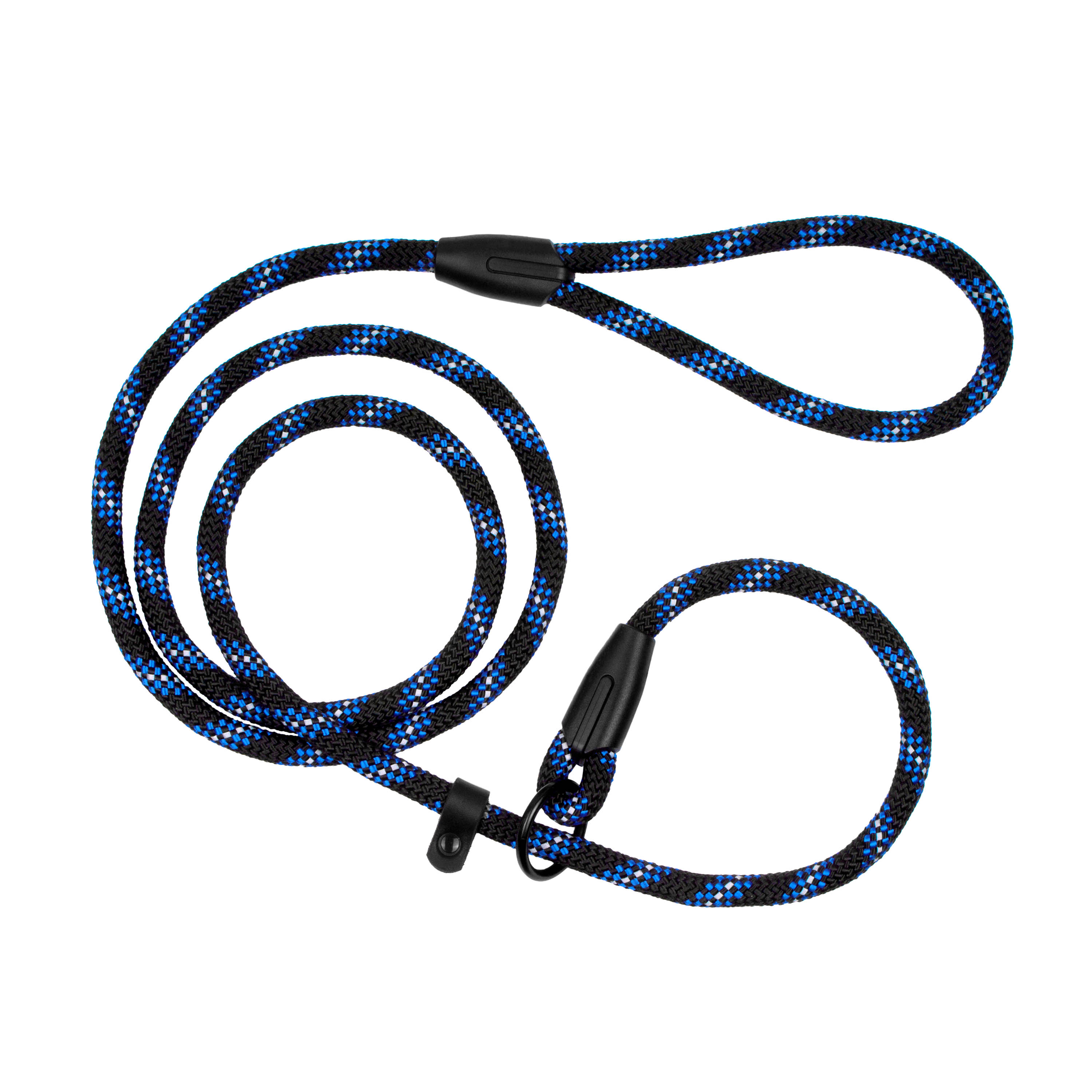 

Поводок Удавка Контроллер для Собак Bronzedog Active из Альпинистского Шнура Светоотражающий Черно-Голубой 6 мм 183 см (47322)