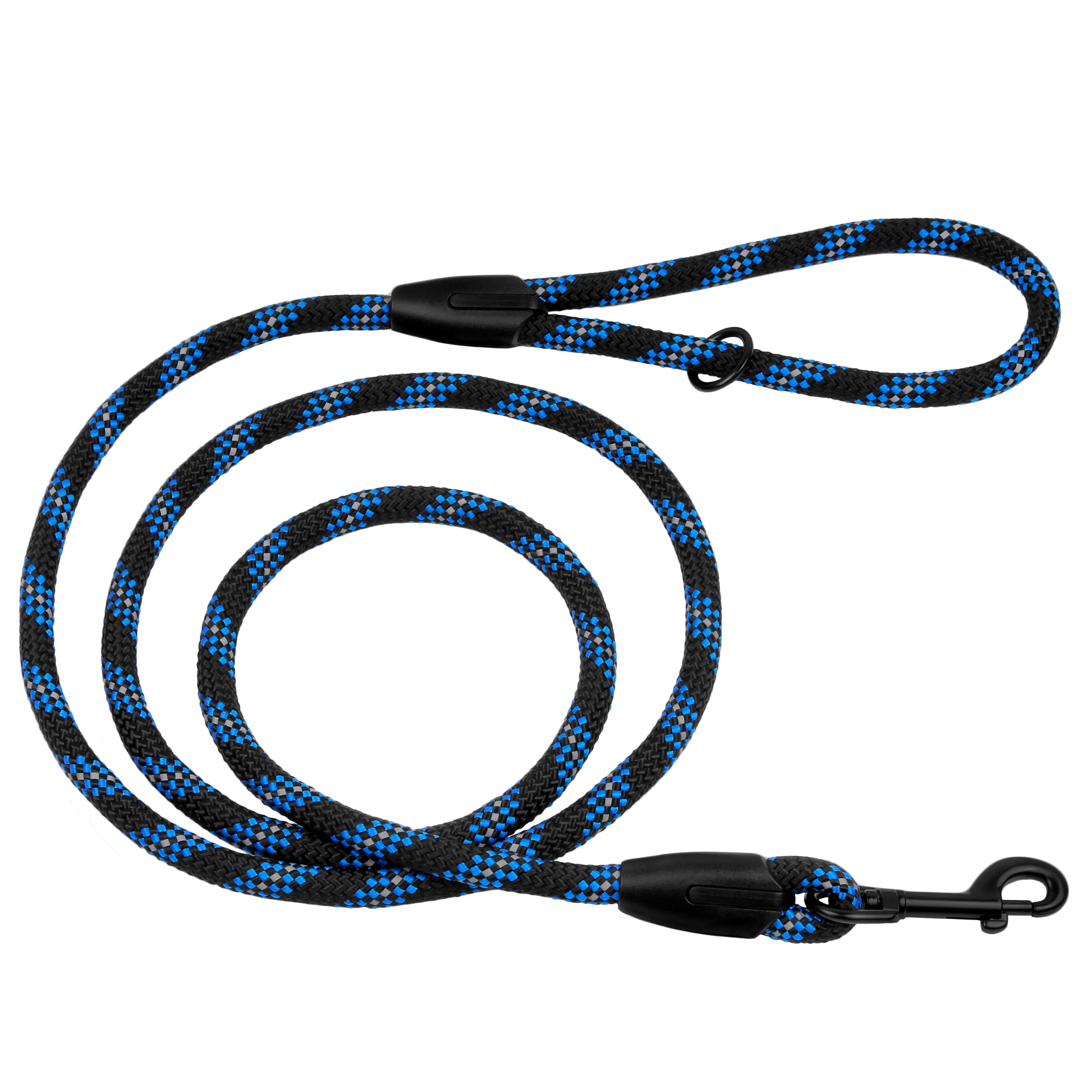 

Поводок для Собак Bronzedog Active из Альпинистского Шнура Светоотражающий Черно-Синий 12 мм 183 см (56202)
