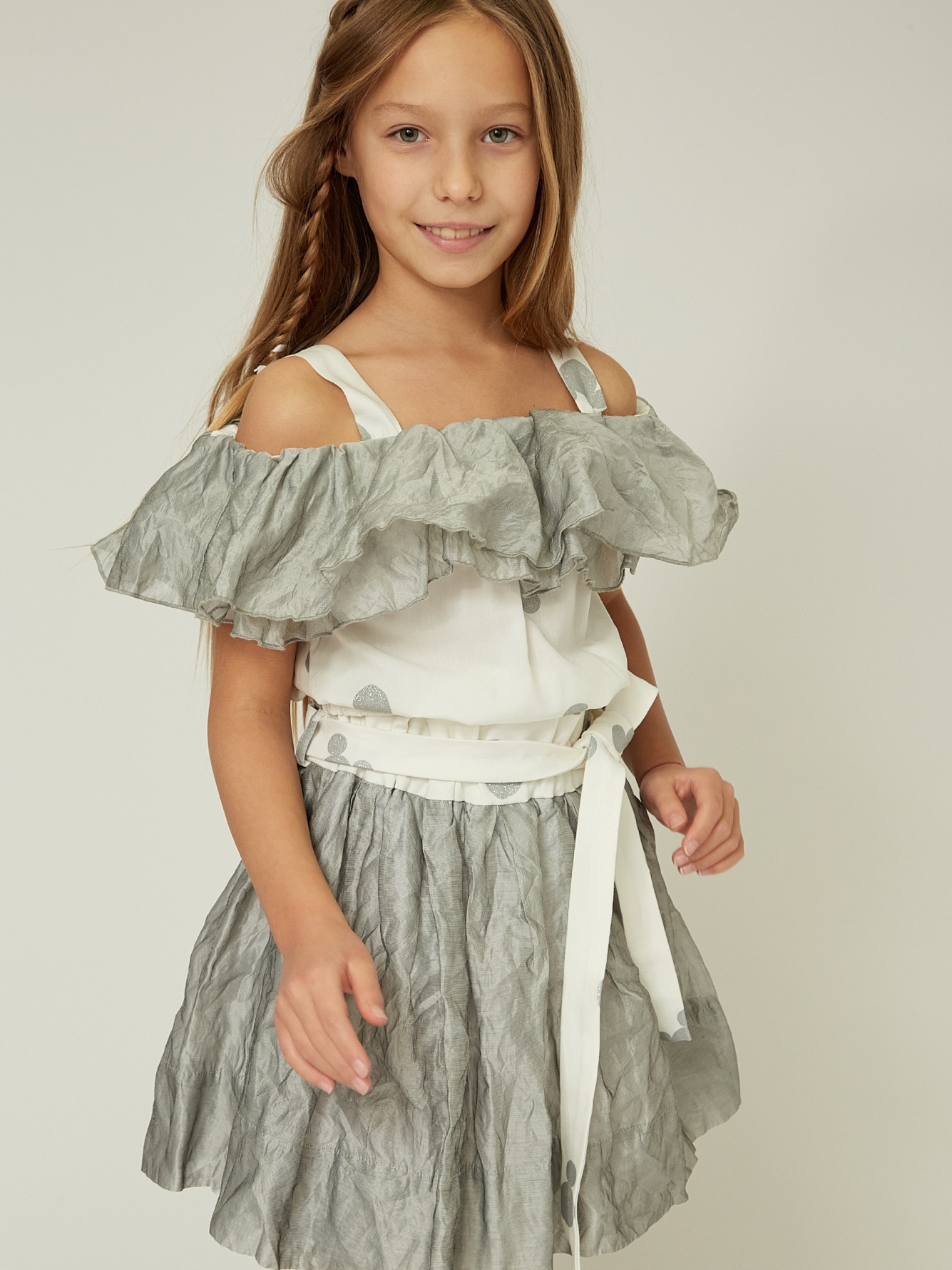 

Топ ANDRE TAN Kids K60046 116-122 см Бело-Серый