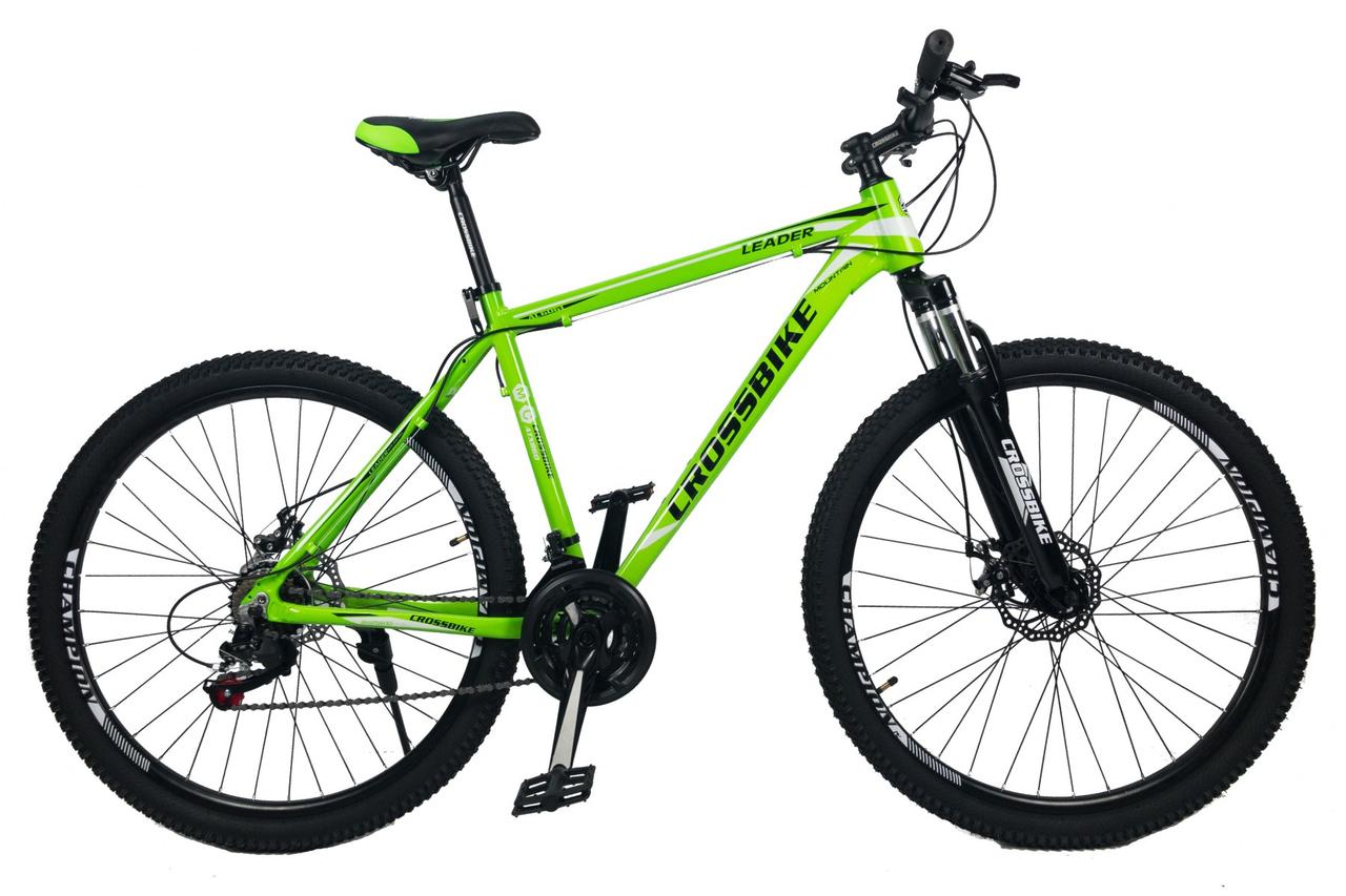 

Велосипед спортивный горный спортивный CROSSBIKE LEADER 27,5" 17" 2021 зеленый неон