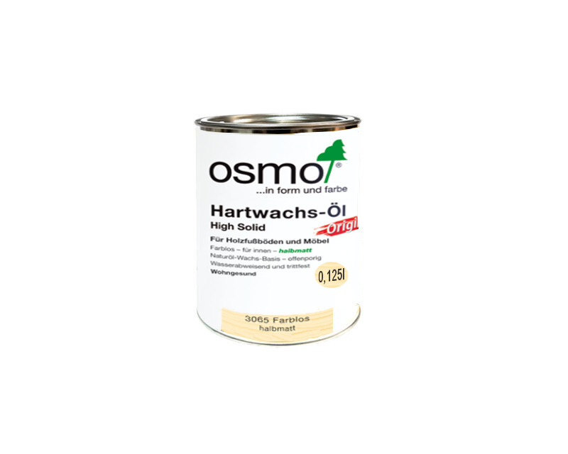 

Масло с твердым воском OSMO HARDWACHS-OL ORIGINAL для пола и изделий из древесины 3065-полуматовое 0,125л