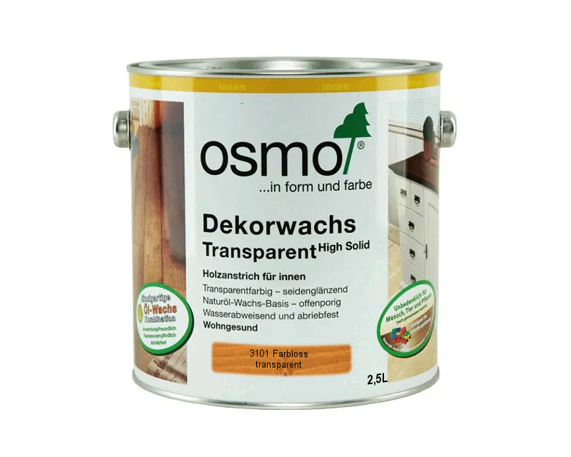 

Масло защитное OSMO DEKORWACHS TRANSPARENTE FARBTONE для древесины 3101 - бесцветное 2,5л
