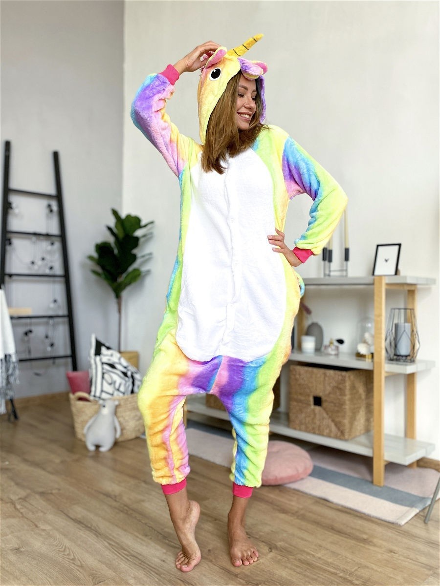 

Пижама Kigurumi кигуруми радужный единорог S 148-158