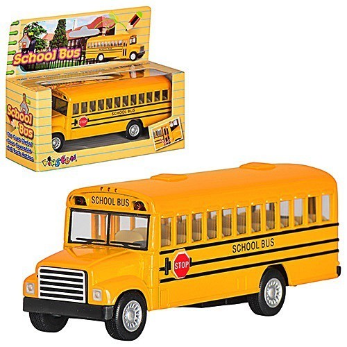 

Металлическая инерционная развивающая машинка Toy Kingdom Школьный автобус School Bus желтый KS5107W