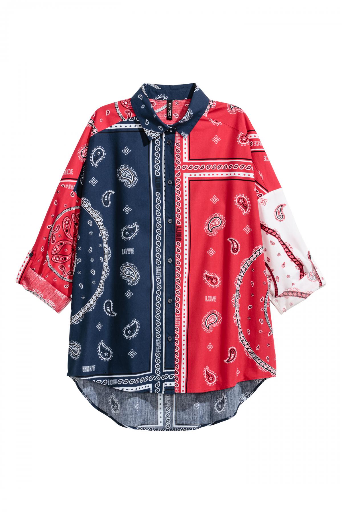 

Рубашка оверсайз H&M 36 Красная