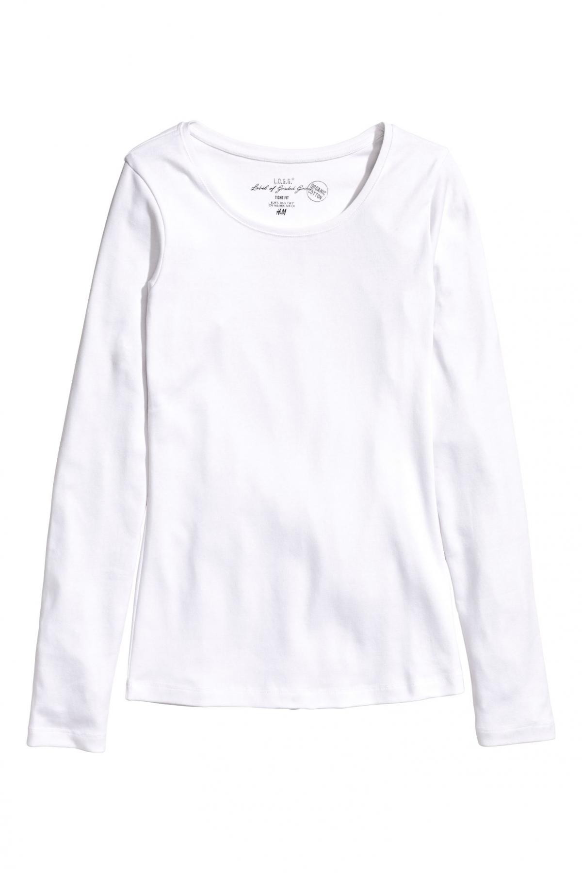 

Трикотажный лонгслив H&M  Белый, Трикотажный лонгслив H&M xs Белый