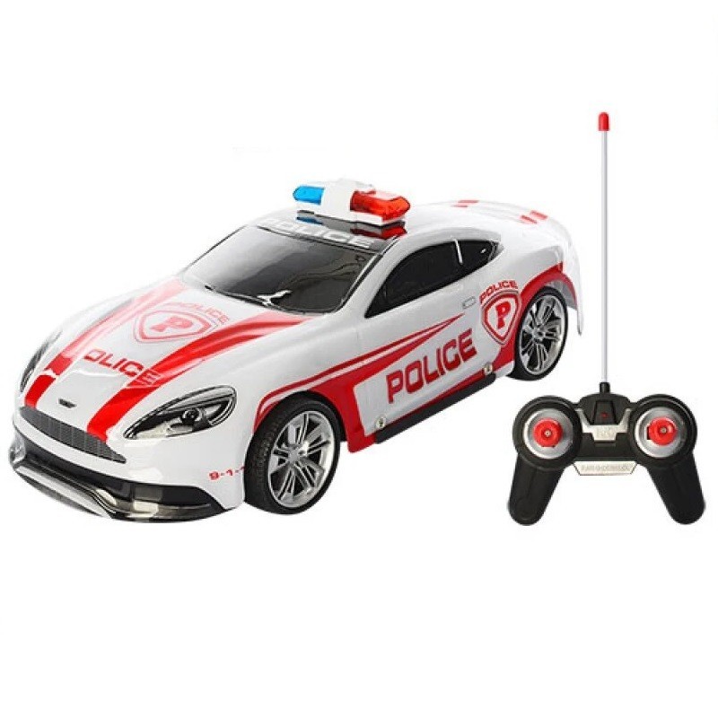

Детская машина на радиоуправлении Полицейский Автомобиль светящийся 3D машинка вездеход на батарейках для дома и улицы с пультом 33x14x13см 3700-71-3-4-5G