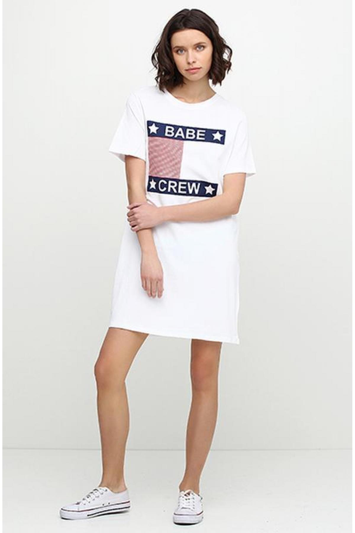 

Платье-футболка H&M eur  Белая (5955-0502157005, Платье-футболка H&M eur 36 Белая (5955-0502157005)