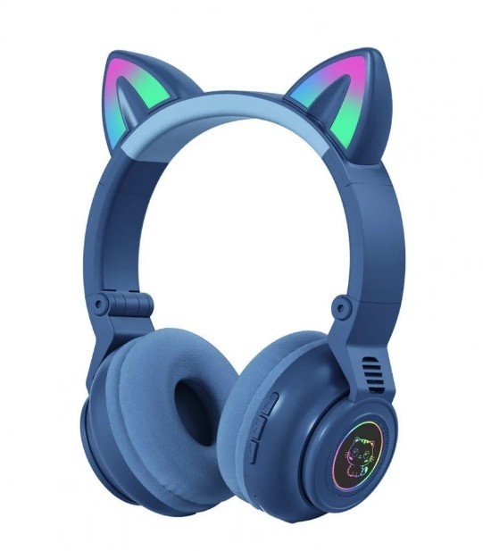 

Беспроводные Bluetooth наушники с кошачьими ушками STN-26 Cat Ear LED подсветка (Синий)