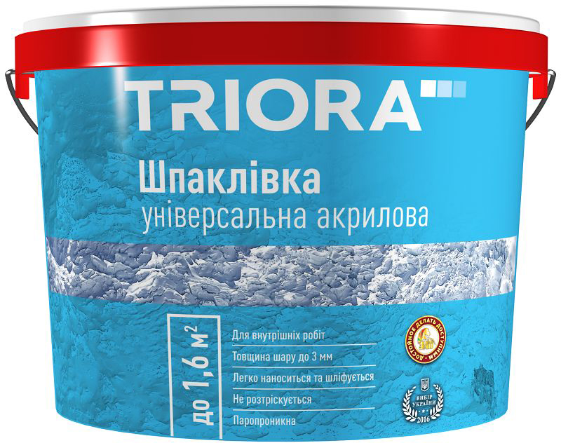 

Шпаклевка универсальная TRIORA Акриловая 16 кг Белая (4823048020344)