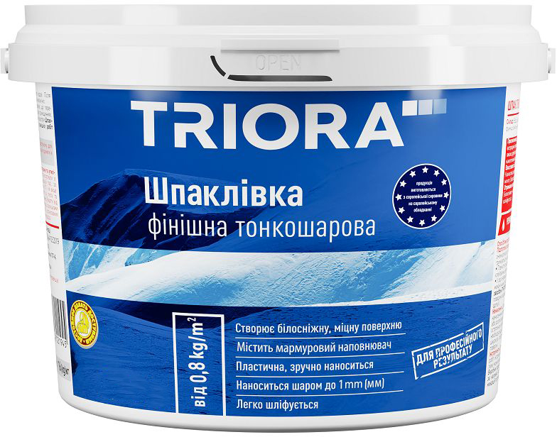 

Шпаклевка финишная TRIORA Тонкослойная 16 кг Белая (4823048021976)