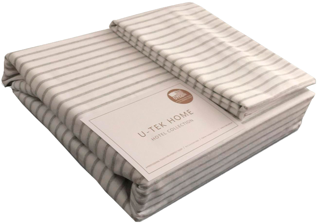 

Набор Простынь U-tek Cotton Stripe Grey 20 140X200 + Наволочки 50x70 2 шт