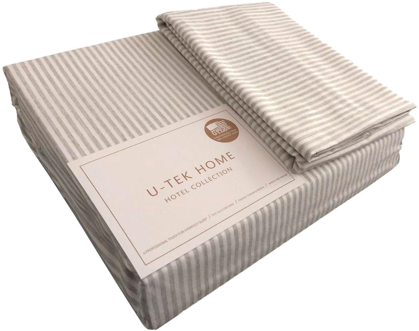

Набор Простынь U-tek Cotton Stripe Grey 10 140X190 + Наволочки 50x70 2 шт