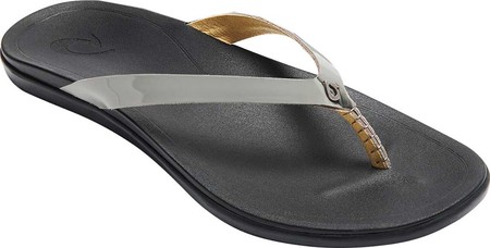 

Женские вьетнамки, сланцы OluKai Ho'opio Leather Flip-Flop Poi/Black Full Grain Leather 39