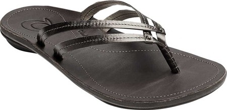 

Женские вьетнамки, сланцы OluKai U'I Thong Sandal Pewter/Black Full Grain Leather 36