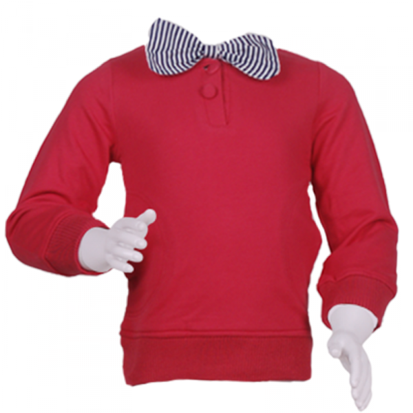 

Свитер с бантом в полоску 1 год (76 см) O 20091-red красный цвет