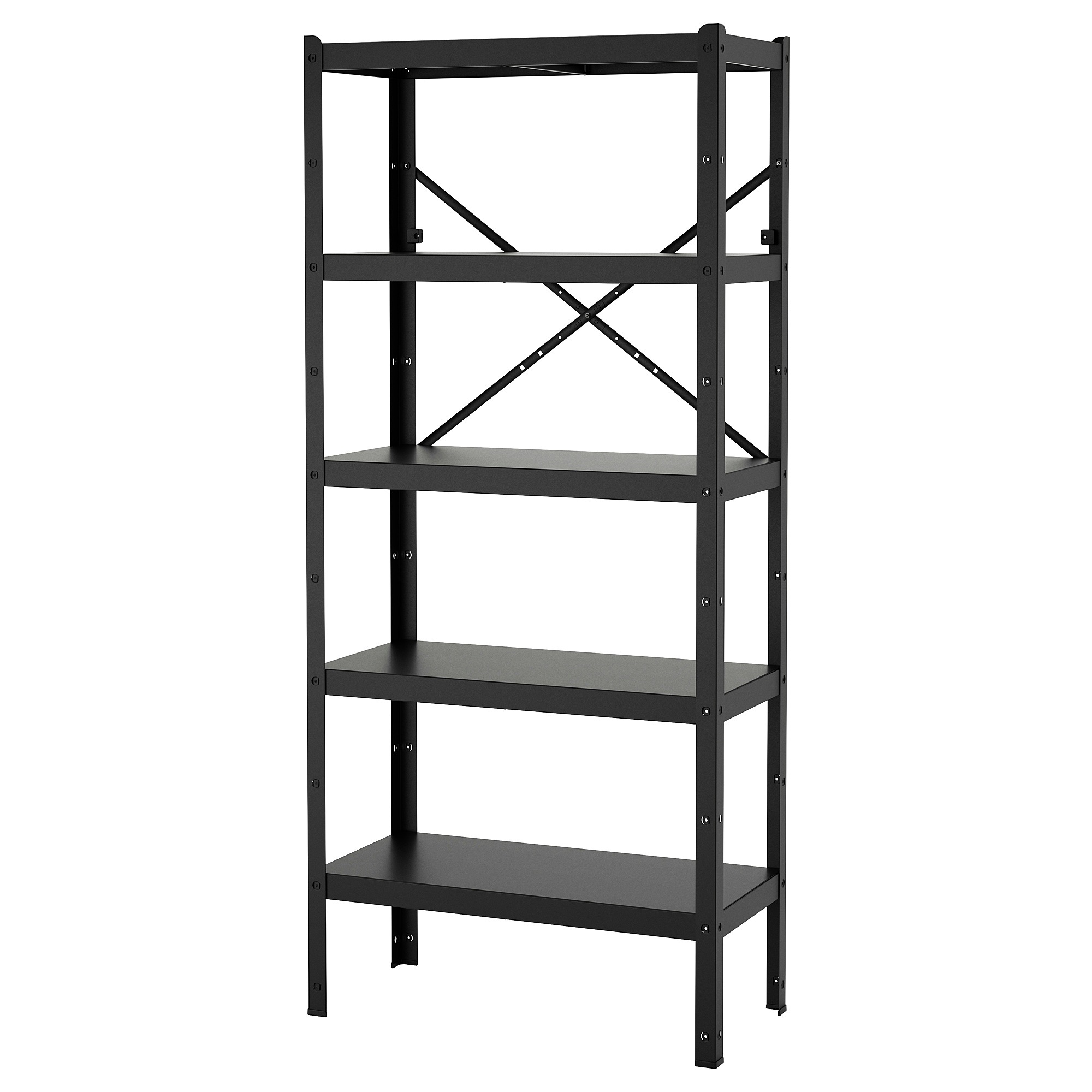 

Стеллаж IKEA БРУР черный 492.829.94